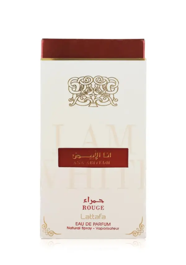 Packaging Lattafa Ana Abiyedh Rouge
